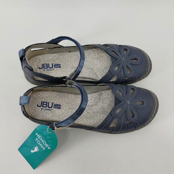 JBU Magnolia Navy Blue Mary Janes US 8M Flower Comfort - Picture 12 of 14